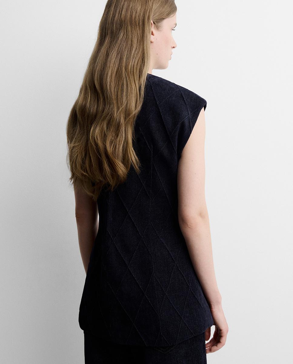 Chaleco de mujer efecto denim - Simorra - Azul Azul-4