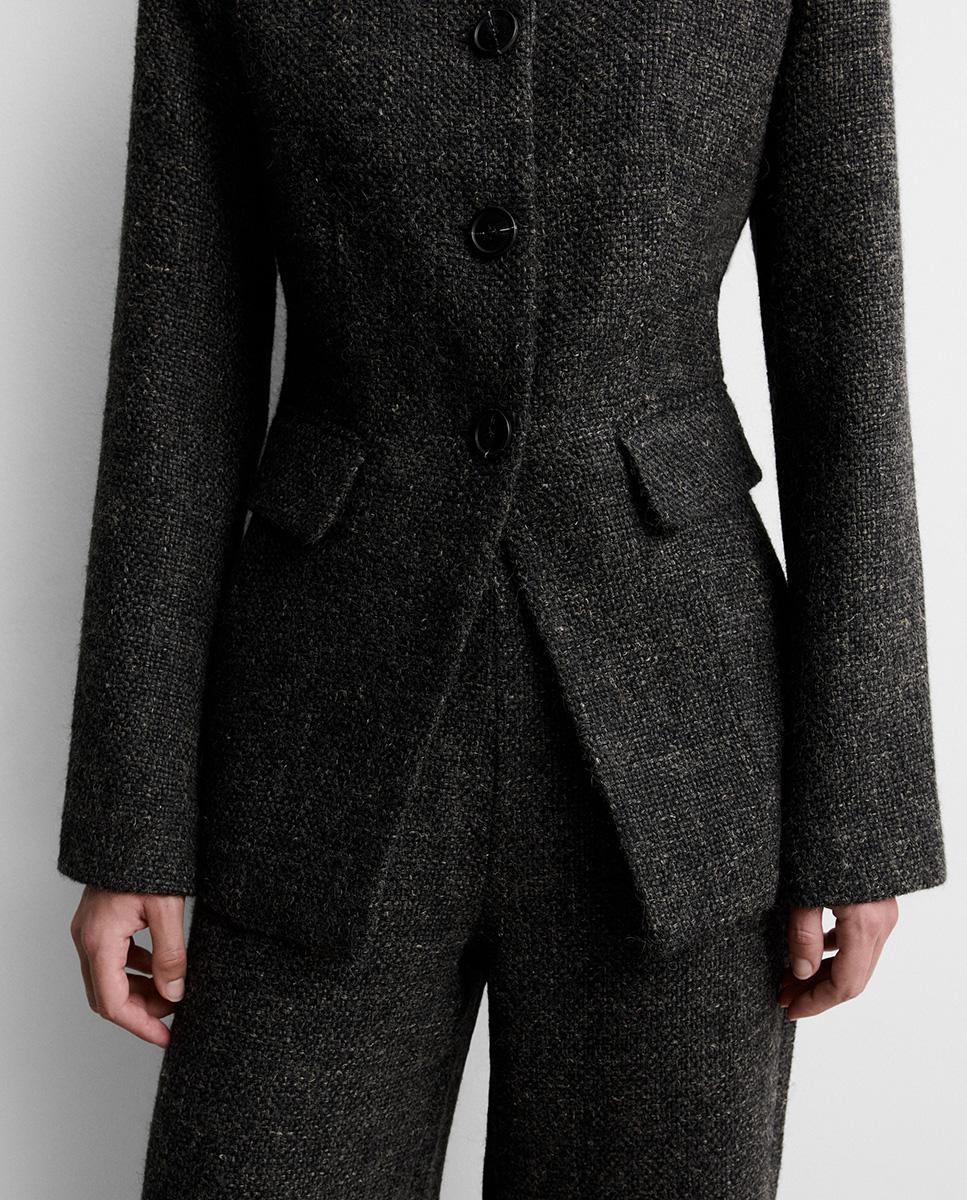 Chaqueta de mujer entallada tweed - Simorra - Gris Gris-3