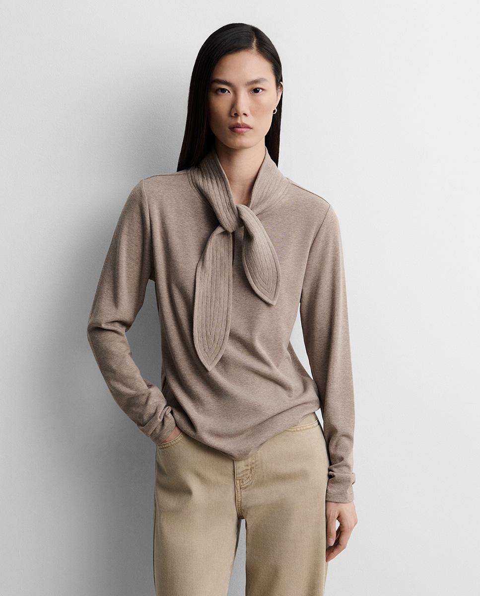Camiseta de mujer cuello lazada - Simorra - Visón Visón-2