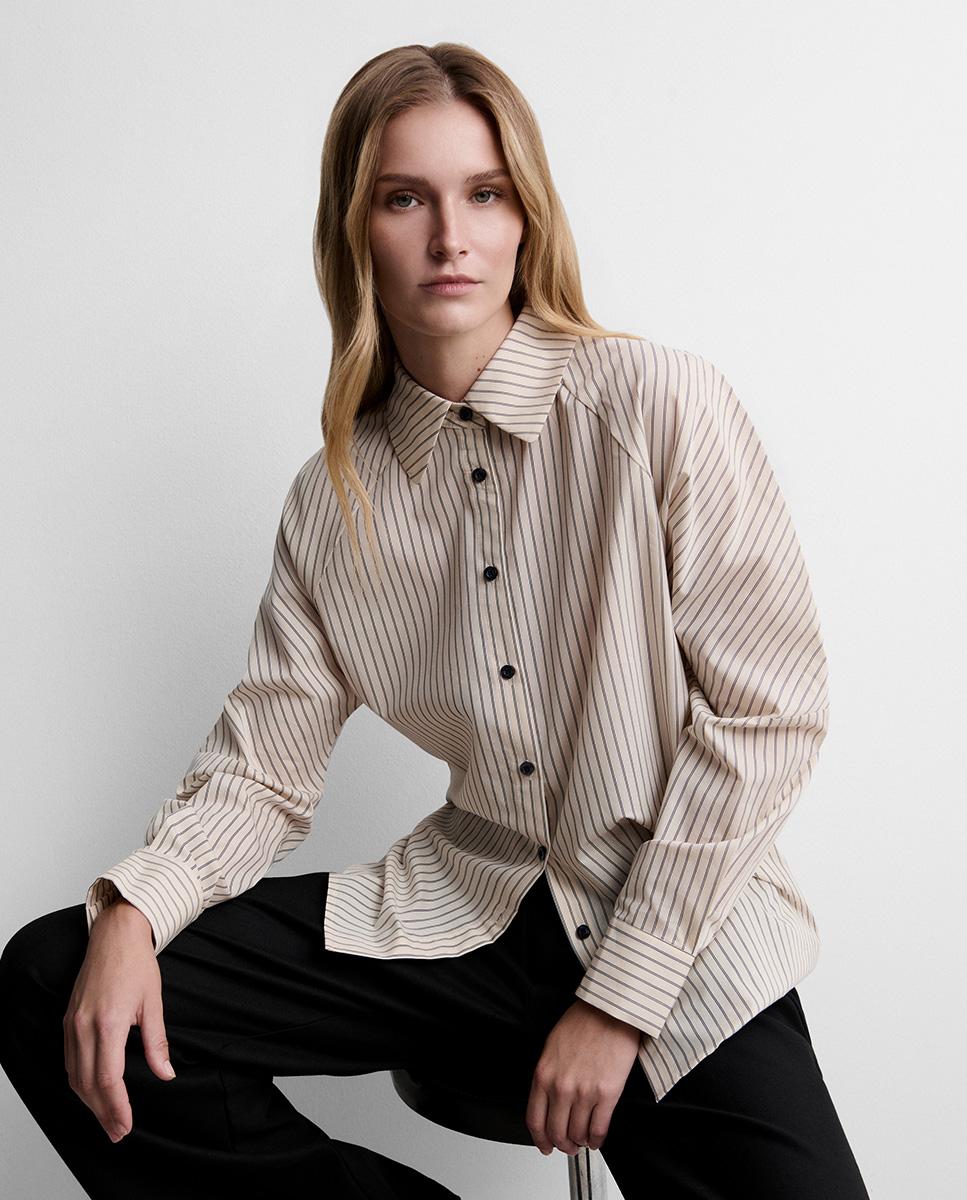 Camisa de mujer estampado rayas - Simorra - Crudo Crudo-4