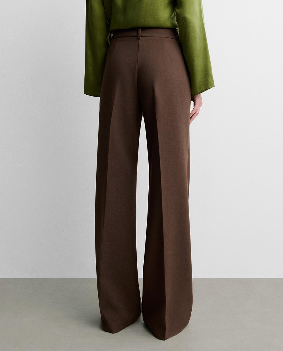 Pantalón de mujer largo acampanado - Simorra - Marrón Marrón-5