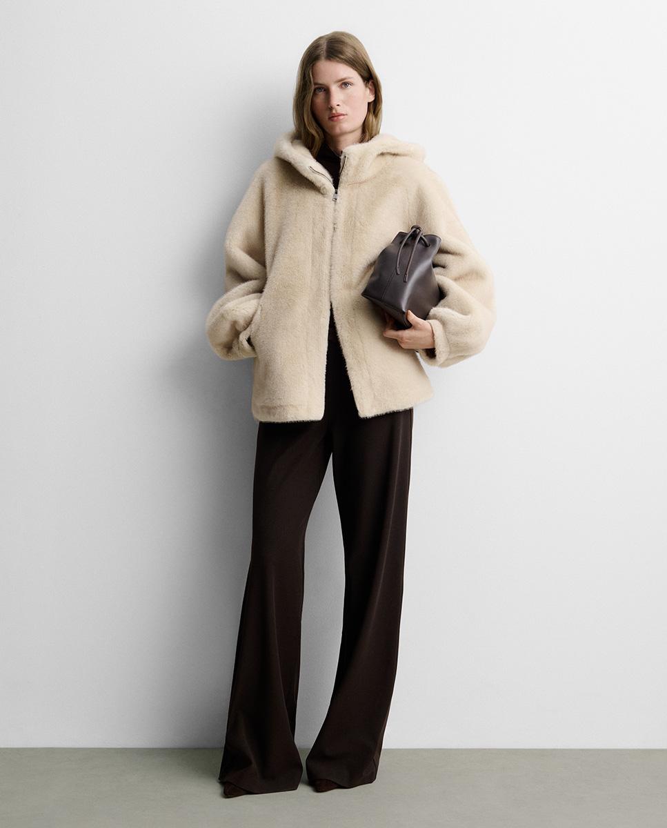Chaquetón de mujer efecto pelo - Simorra - Beige Beige-1
