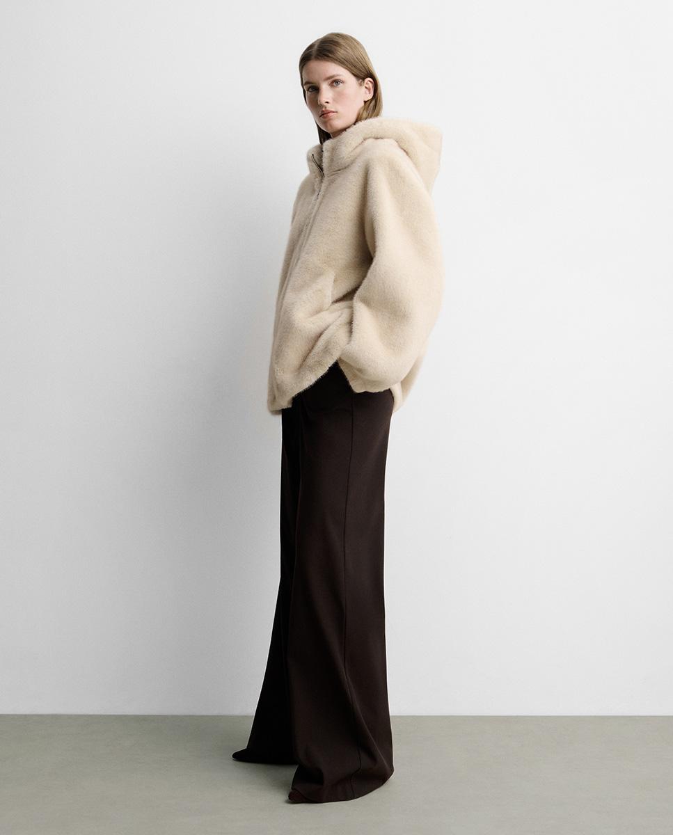 Chaquetón de mujer efecto pelo - Simorra - Beige Beige-2