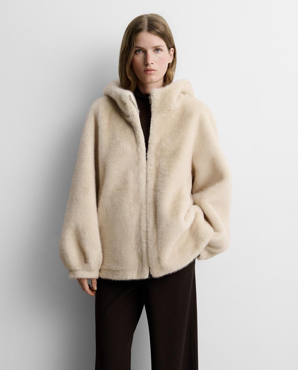 Chaquetón de mujer efecto pelo - Simorra - Beige Beige-4