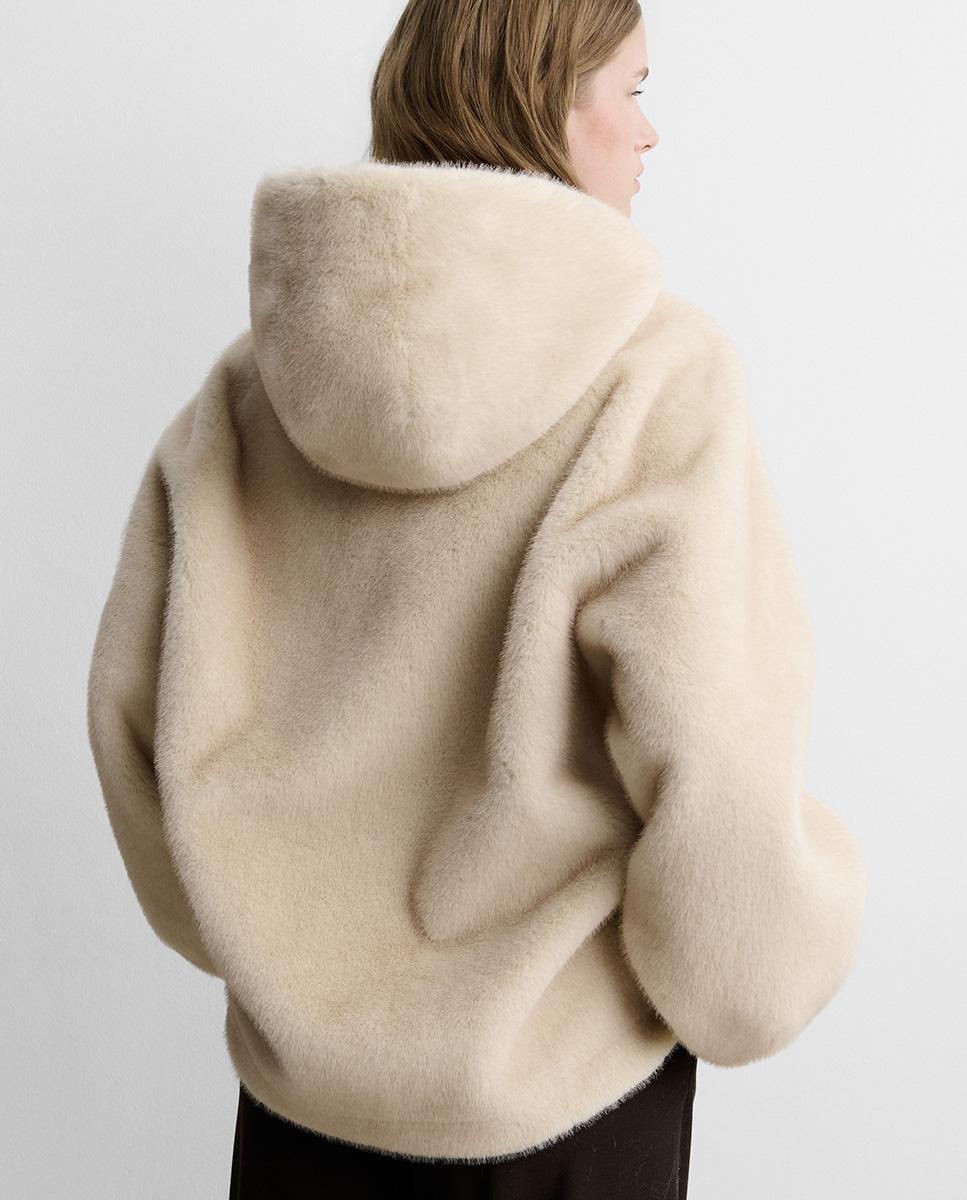 Chaquetón de mujer efecto pelo - Simorra - Beige Beige-5