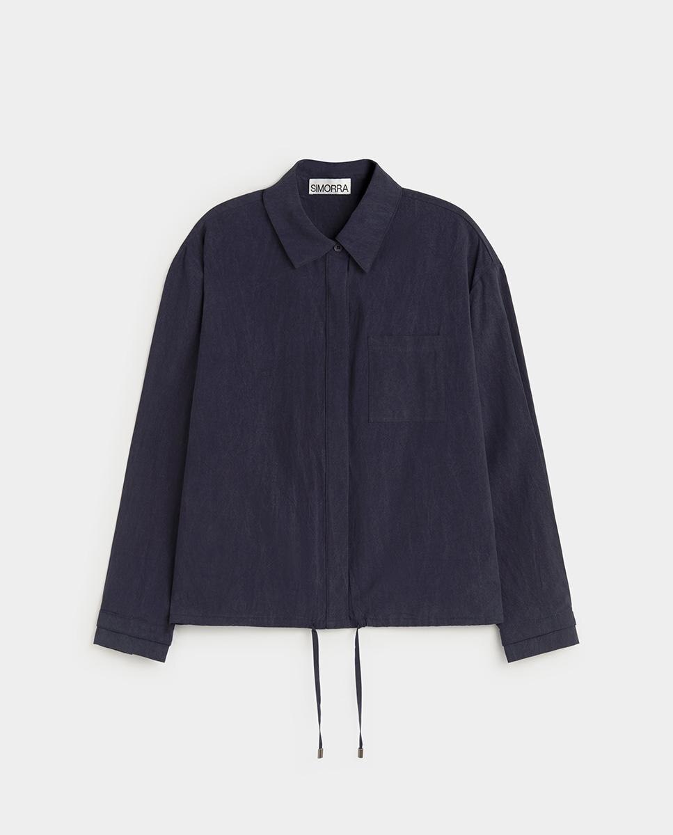 Camisa de mujer crop fluida - Simorra - Azul Azul-6