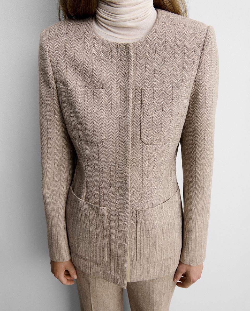 Pantalón de mujer stretch ancho - Simorra - Beige Beige-3