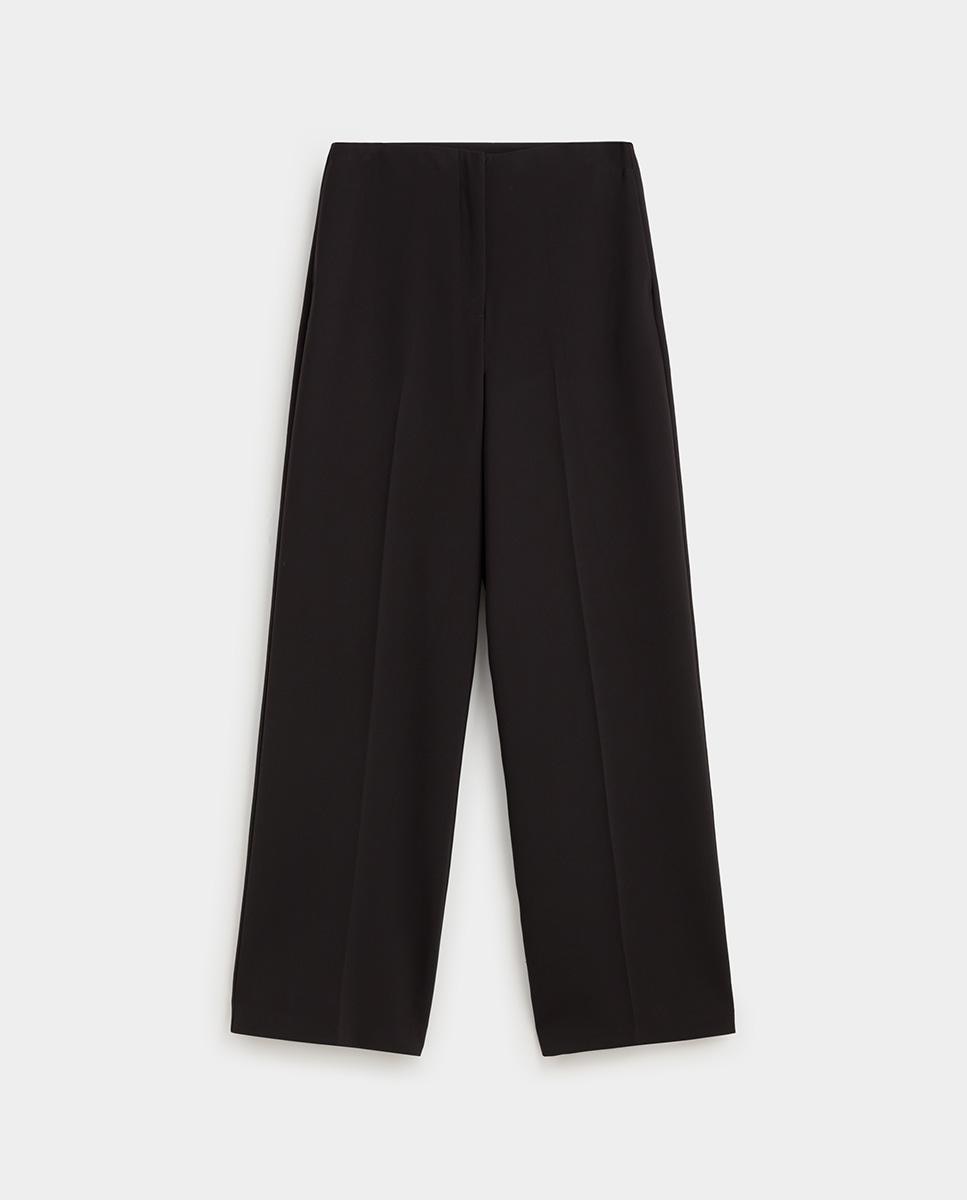 Pantalón de mujer ancho tiro alto - Simorra - Negro Negro-2