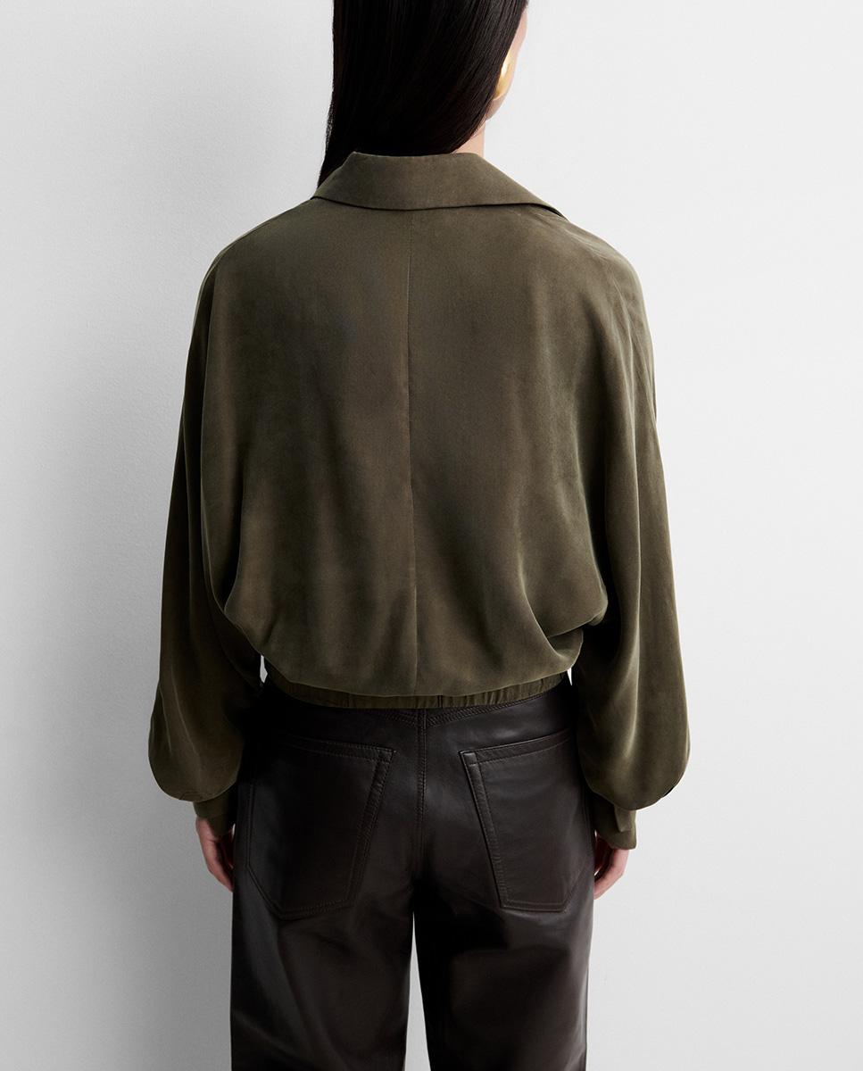 Blusa de mujer fluida escote cruzado - Simorra - Verde Verde-5