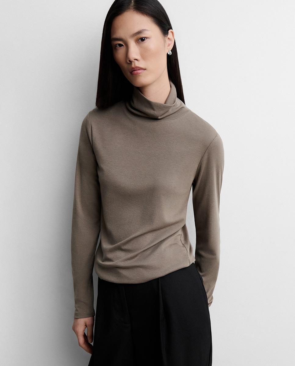Camiseta de mujer cuello alto - Simorra - Verde Verde-2