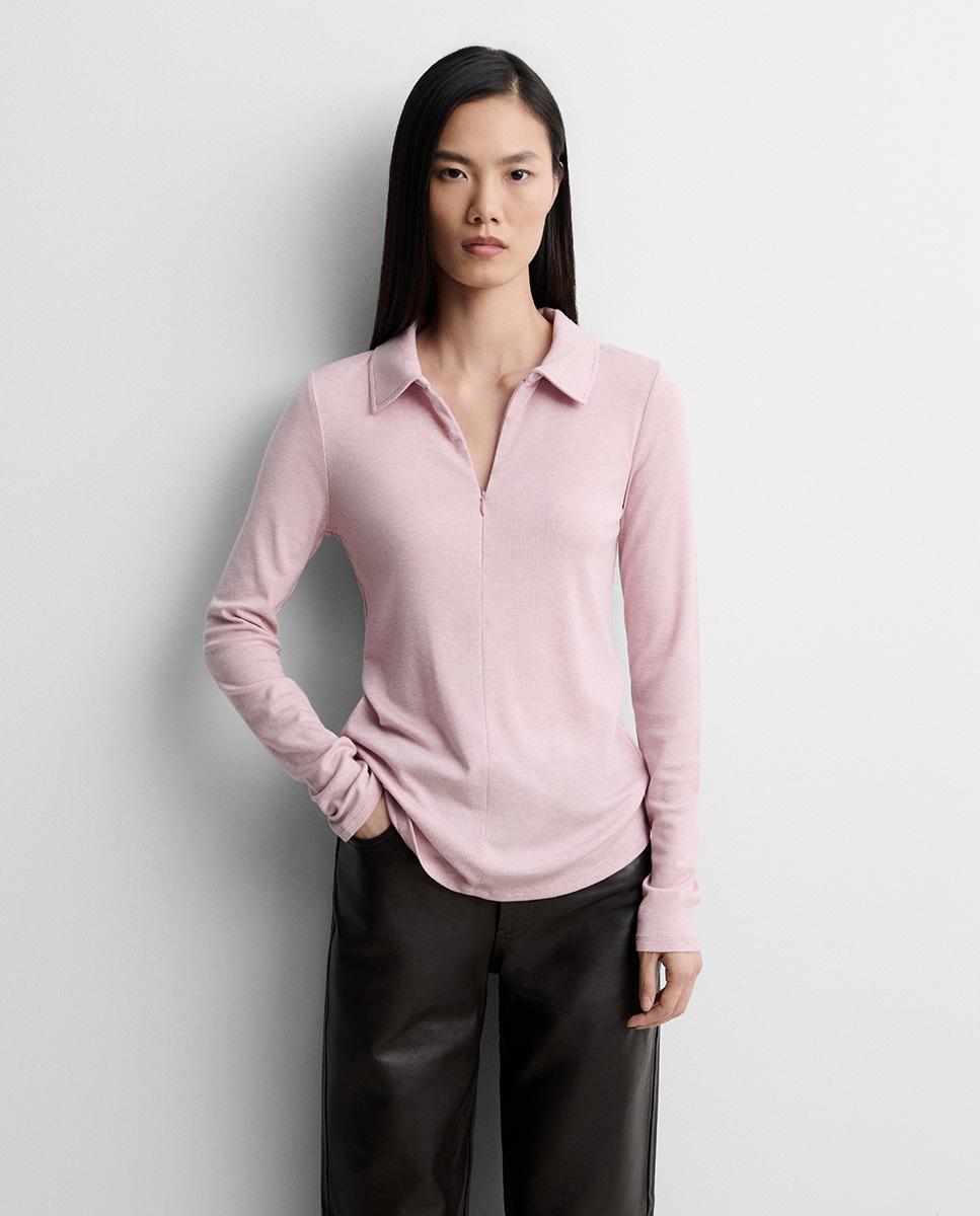 Camiseta de mujer cuello alto - Simorra - Rosa Rosa-3