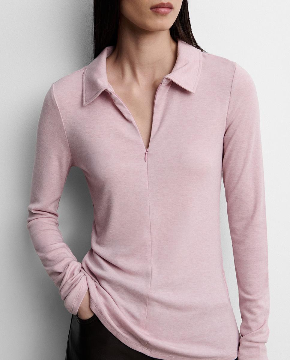 Camiseta de mujer cuello polo - Simorra - Rosa Rosa-6