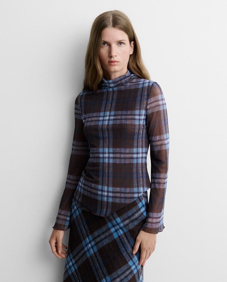 Vestido midi flecos sin mangas de cuello chimenea - Simorra - Azul marino Azul marino-2