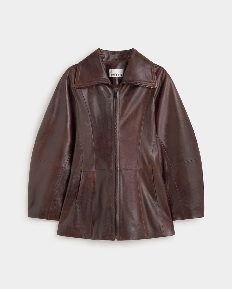Chaqueta de mujer manga japonesa - Simorra - Marrón Marrón-6