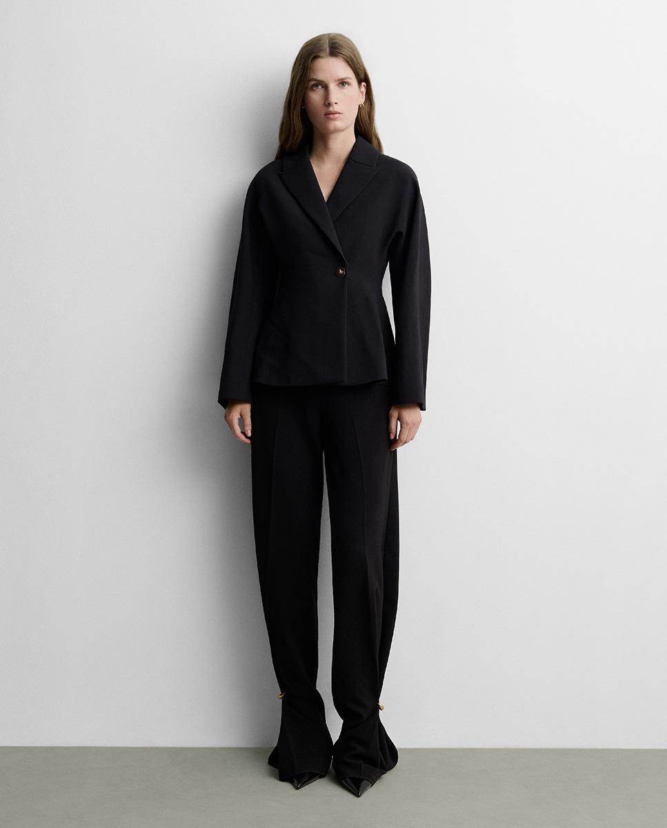 Chaqueta de mujer corta entallada - Simorra - Negro Negro-1