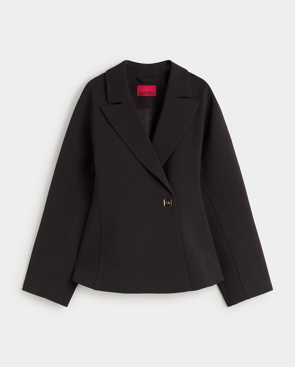 Chaqueta de mujer corta entallada - Simorra - Negro Negro-5