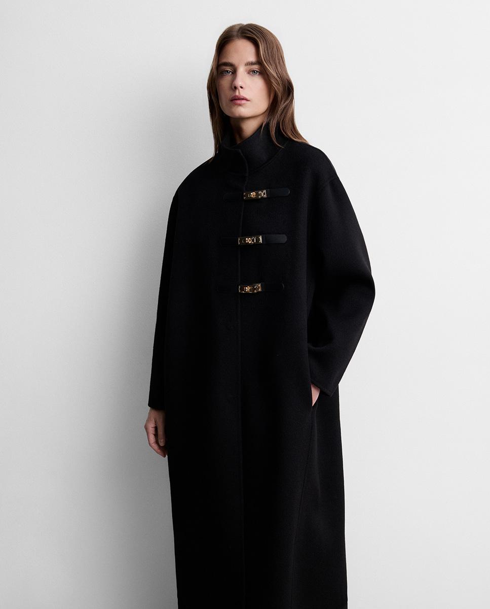 Abrigo de mujer lana doblefaz - Simorra - Negro Negro-2