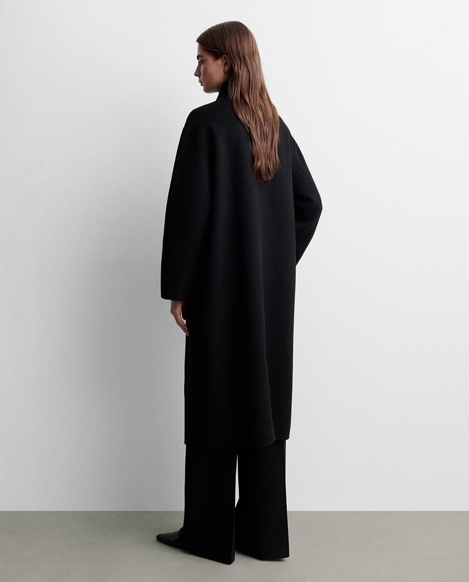 Abrigo de mujer lana doblefaz - Simorra - Negro Negro-5
