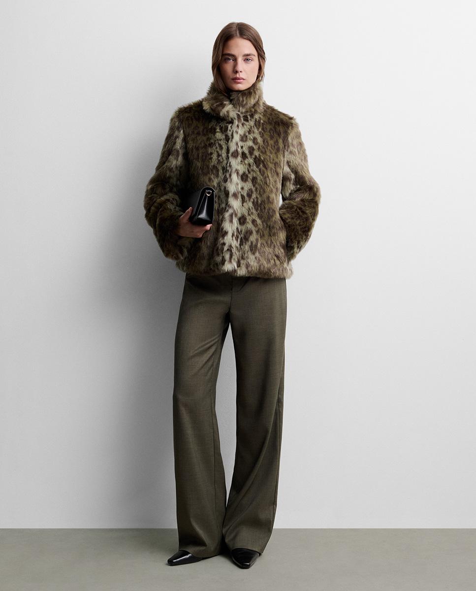 Chaqueta de mujer efecto pelo estampado - Simorra - Verde Verde-1