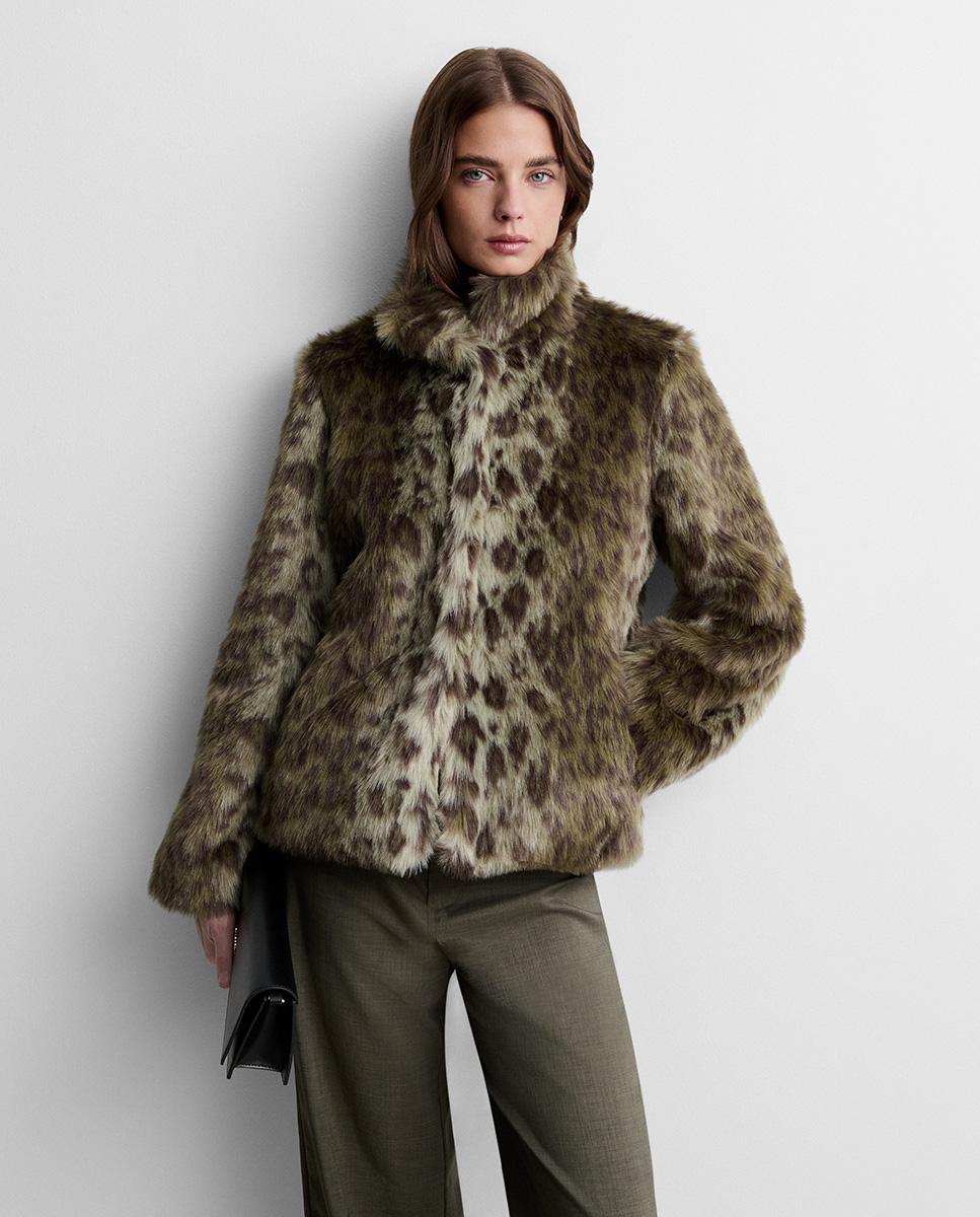 Chaqueta de mujer efecto pelo estampado - Simorra - Verde Verde-2