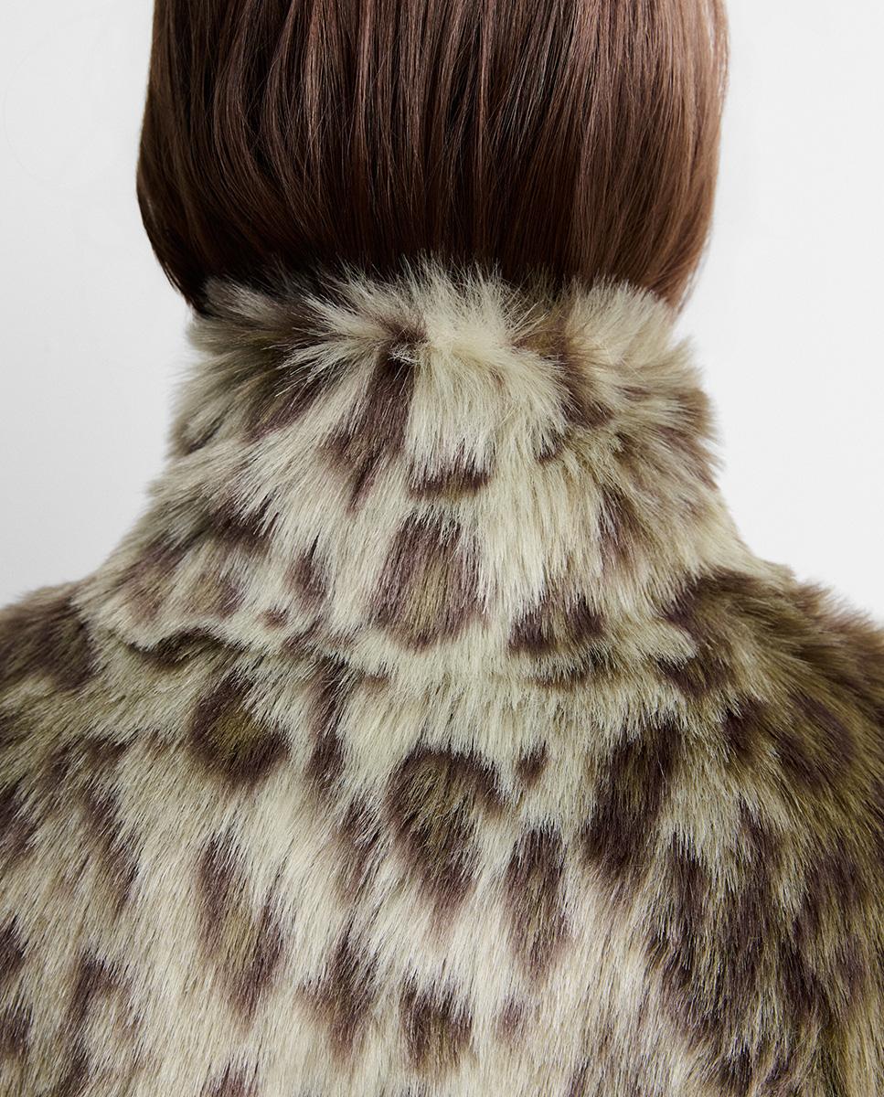 Chaqueta de mujer efecto pelo estampado - Simorra - Verde Verde-4