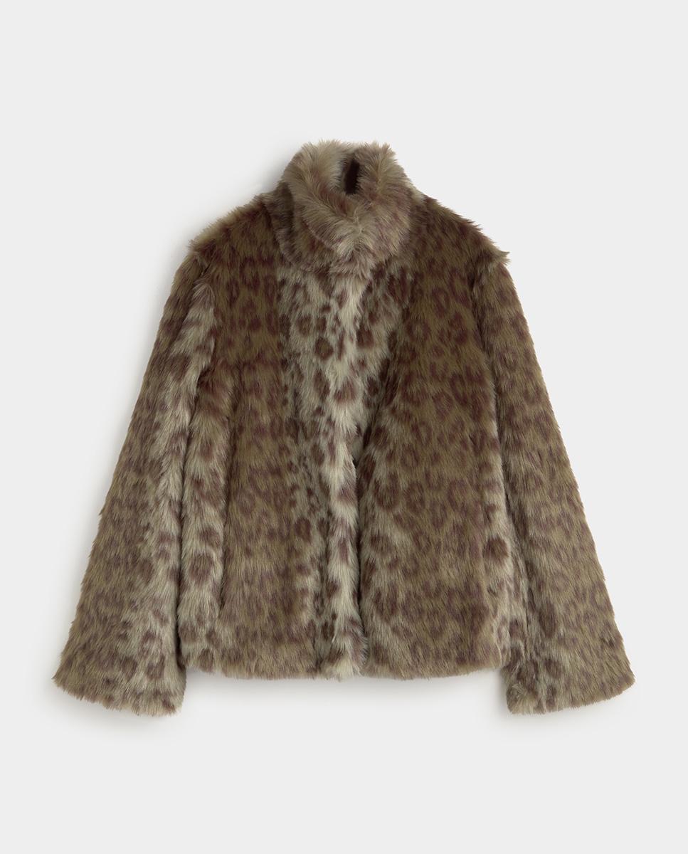 Chaqueta de mujer efecto pelo estampado - Simorra - Verde Verde-5