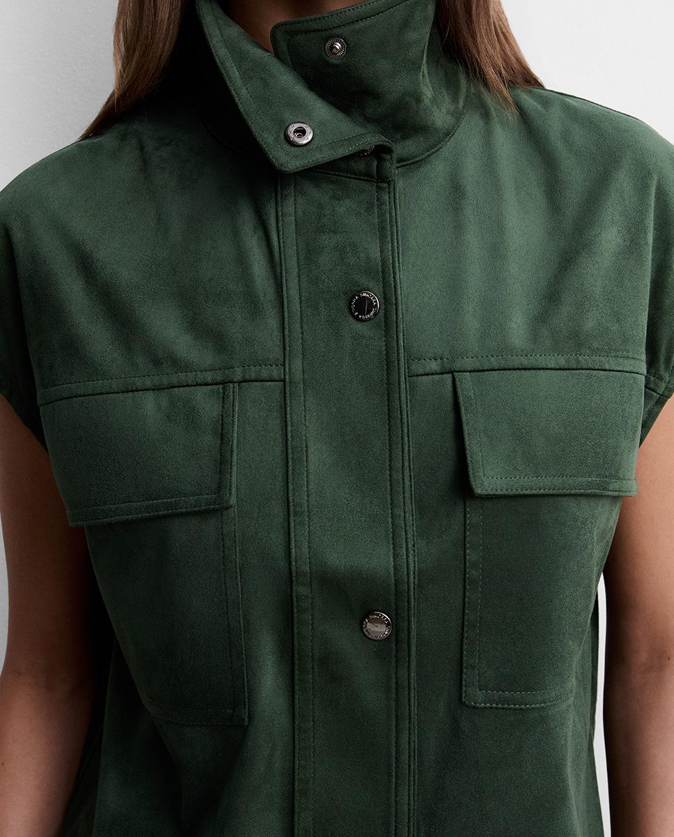Top de mujer antelina cuello chimenea - Simorra - Verde Verde-4