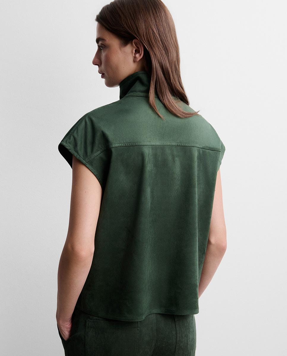 Top de mujer antelina cuello chimenea - Simorra - Verde Verde-5