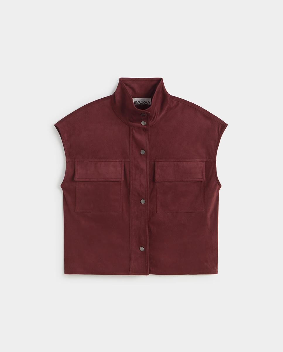 Top de mujer antelina cuello chimenea - Simorra - Burdeos Burdeos-7