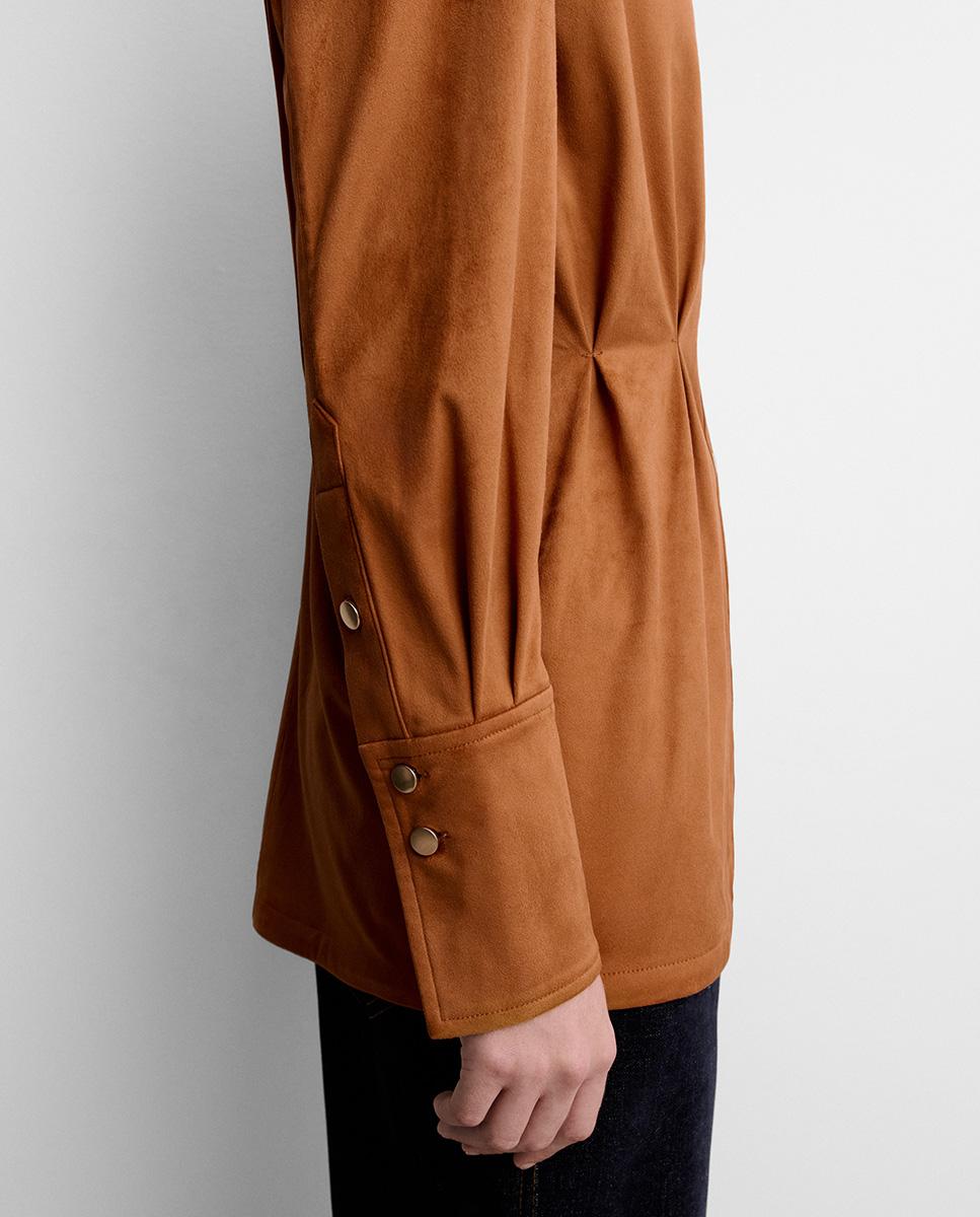 Camisa de mujer antelina pinzas - Simorra - Teja Teja-4