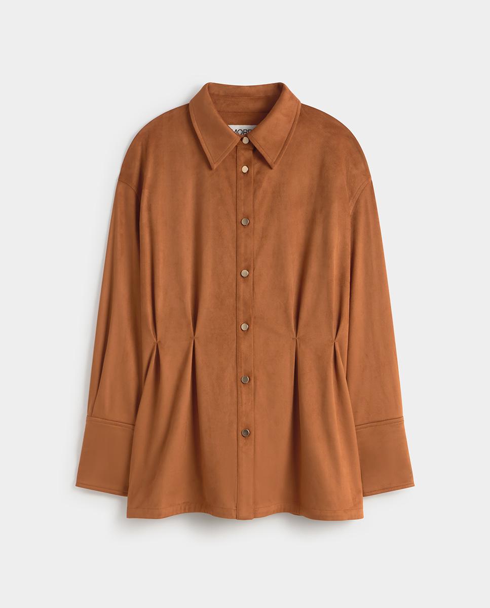 Camisa de mujer antelina pinzas - Simorra - Teja Teja-6