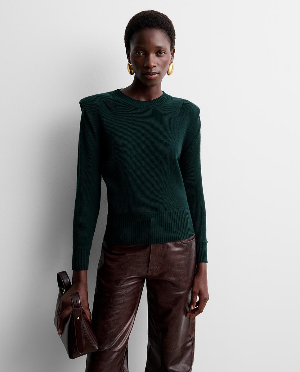 Jersey de mujer punto hombreras - Simorra - Verde Verde-2