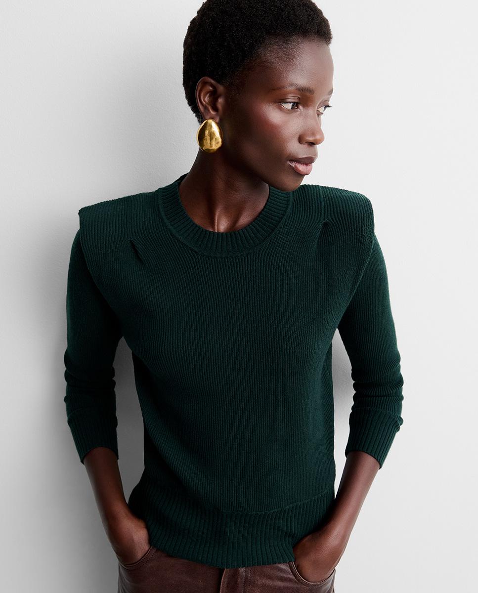 Jersey de mujer punto hombreras - Simorra - Verde Verde-3