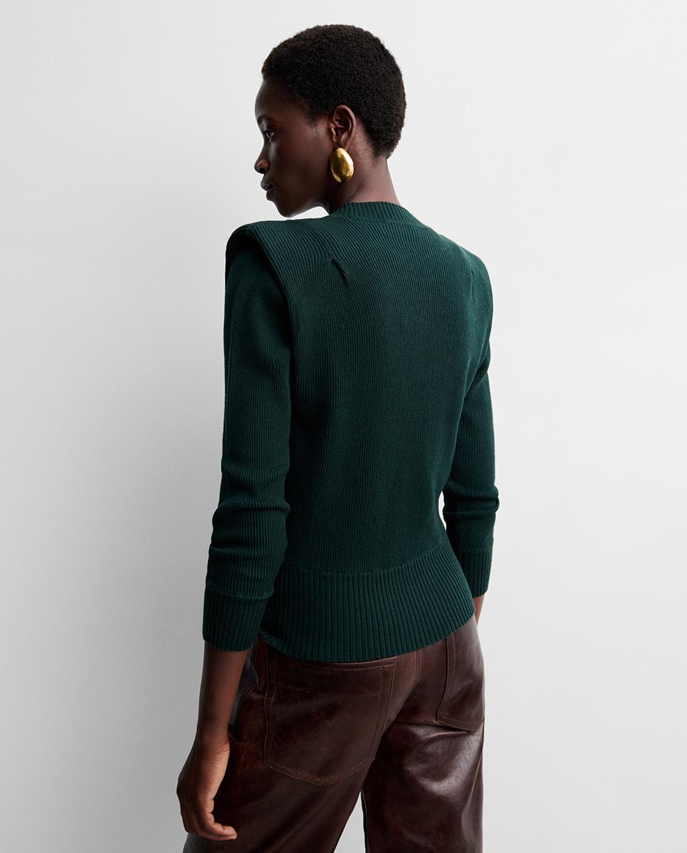 Jersey de mujer punto hombreras - Simorra - Verde Verde-4