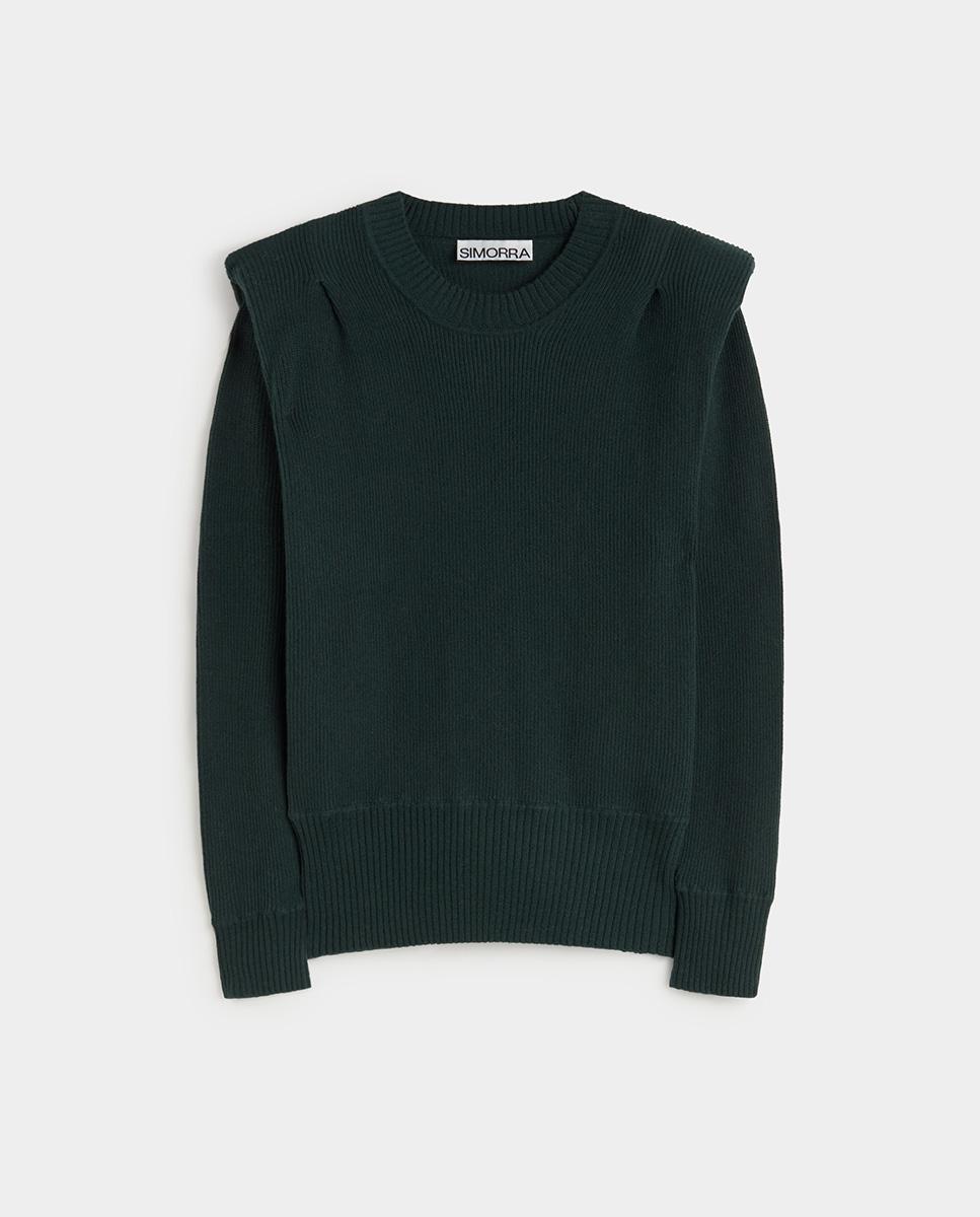 Jersey de mujer punto hombreras - Simorra - Verde Verde-5