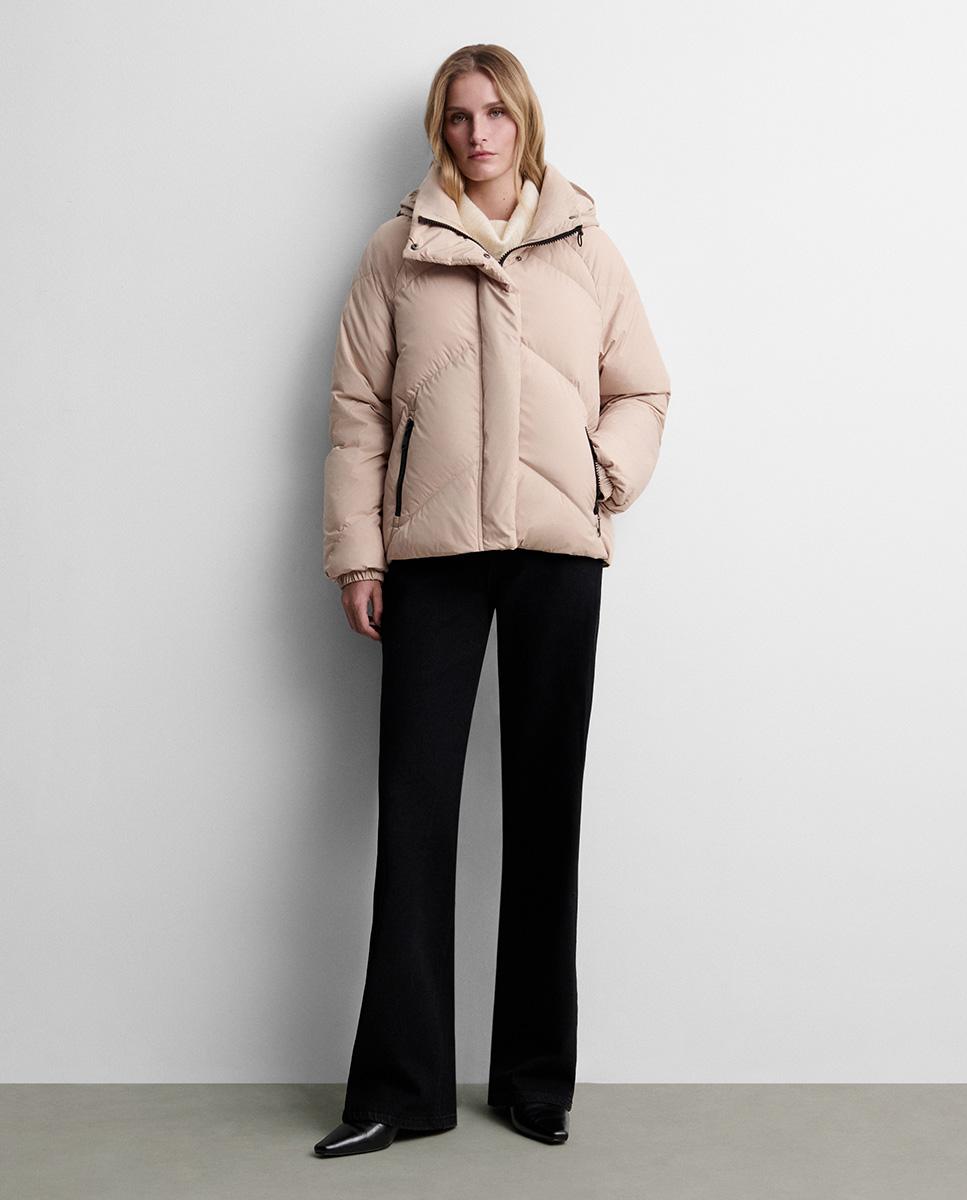 Plumífero de mujer corto acolchado - Simorra - Beige Beige-1