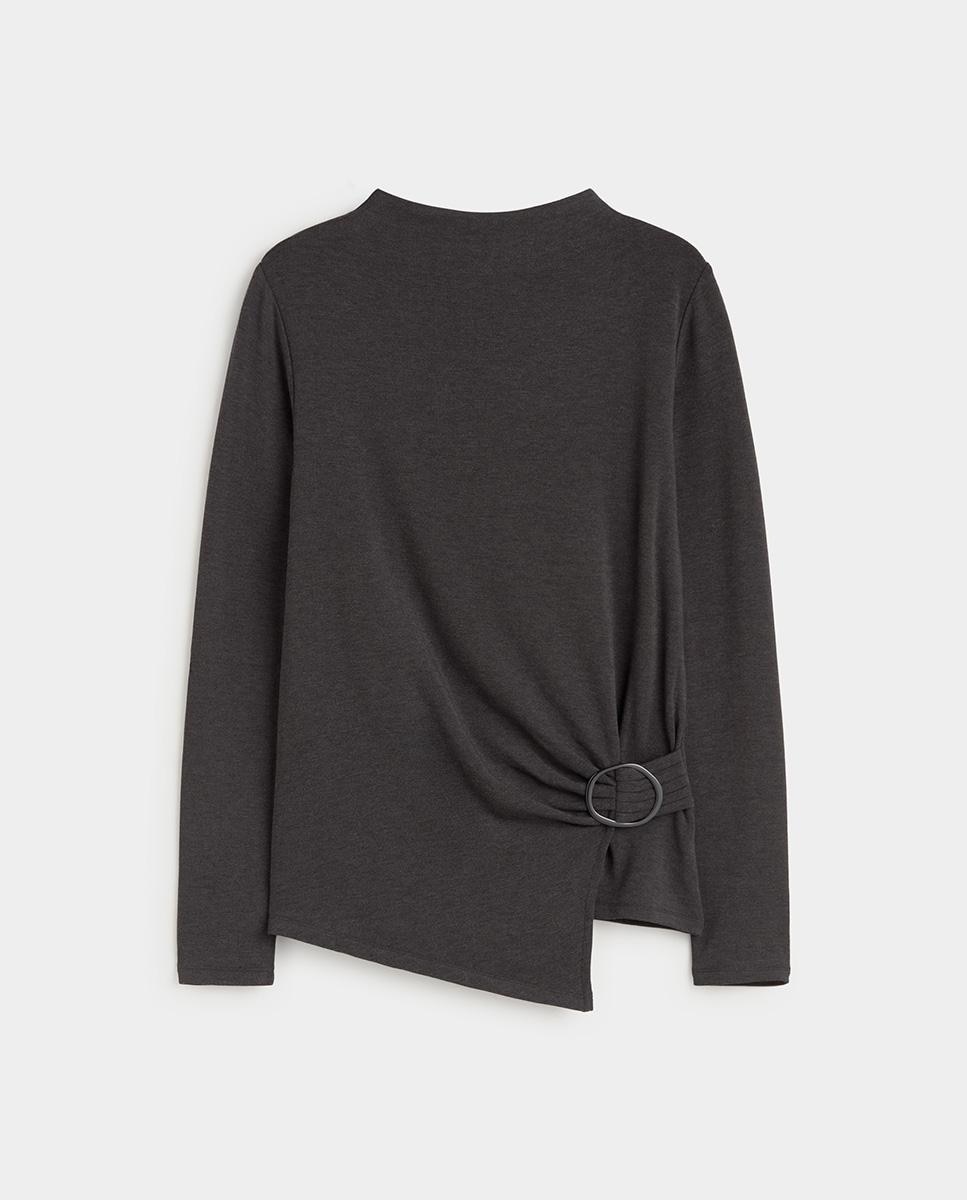 Jersey de mujer bicolor cinturón - Simorra - Gris Gris-6
