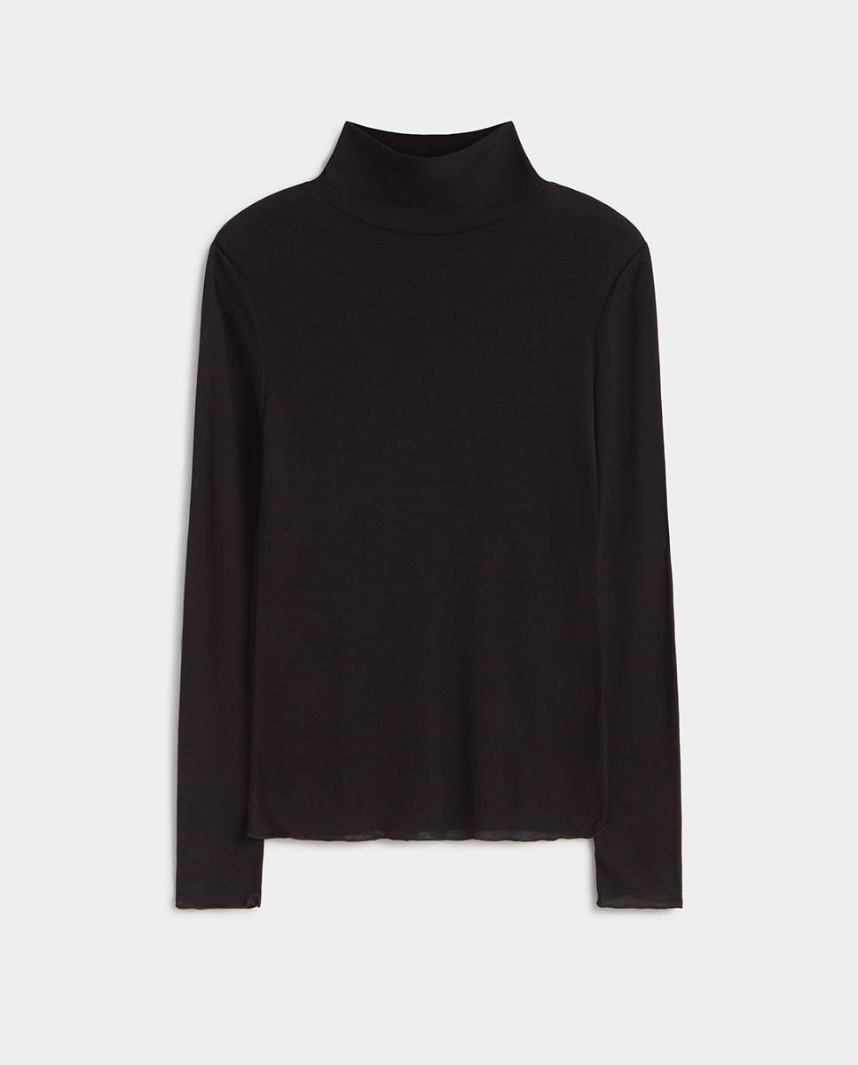 Camiseta de mujer cuello alto - Simorra - Negro Negro-5
