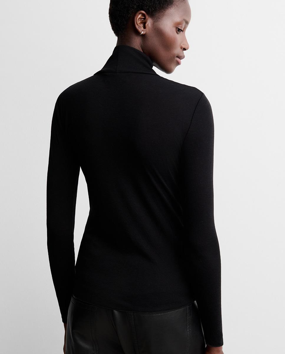 Camiseta de mujer cuello alto - Simorra - Negro Negro-4