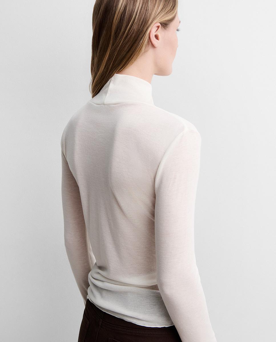Camiseta de mujer cuello alto - Simorra - Crudo Crudo-4