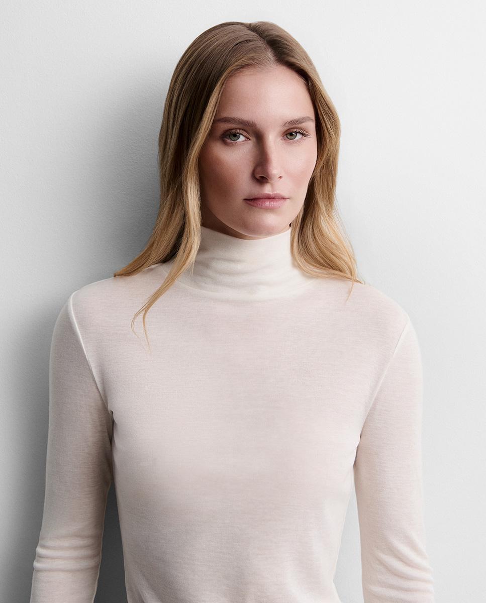 Camiseta de mujer cuello alto - Simorra - Crudo Crudo-3