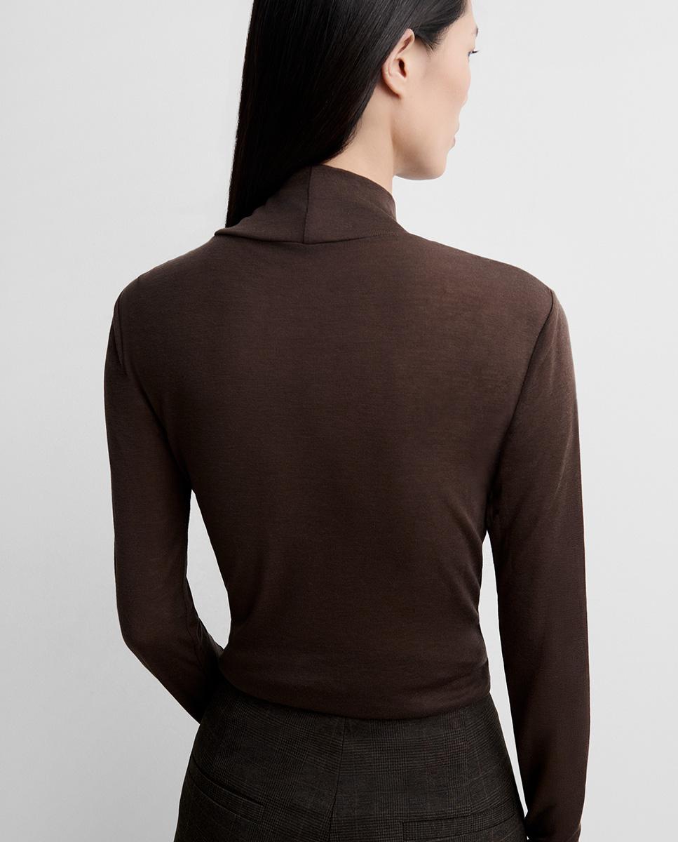 Camiseta de mujer cuello alto - Simorra - Marrón Marrón-4