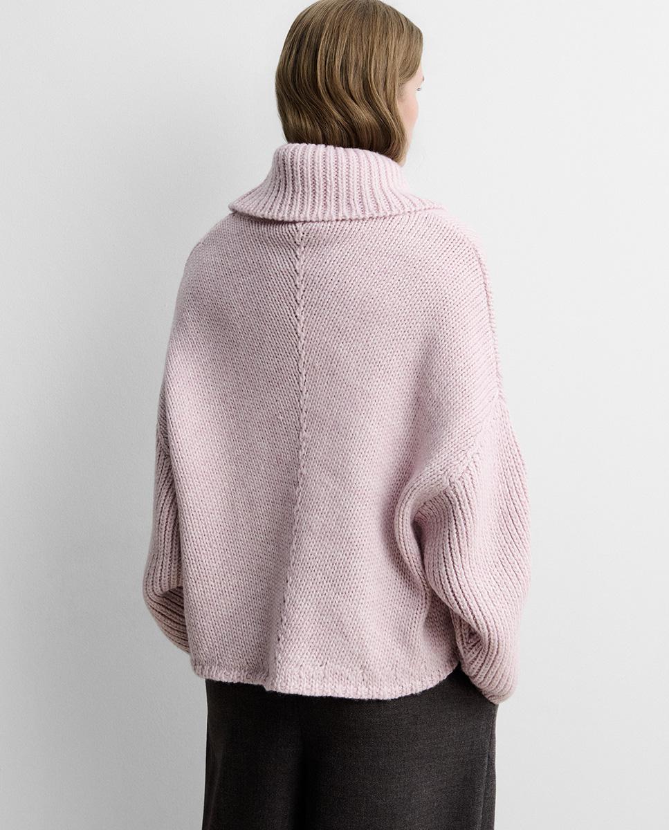 Jersey de mujer cuello vuelto - Simorra - Rosa Rosa-5