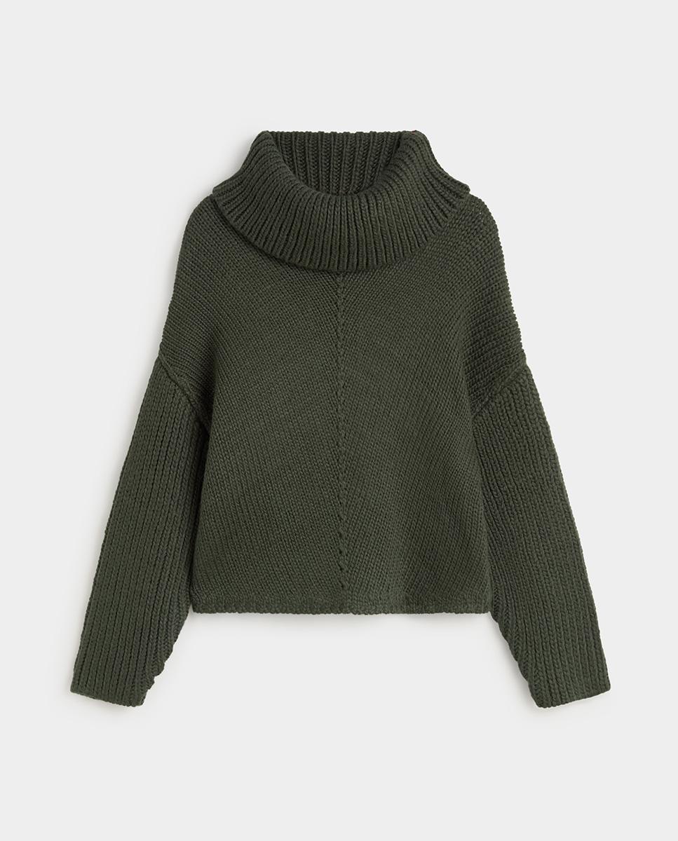 Jersey de mujer cuello vuelto - Simorra - Verde Verde-1