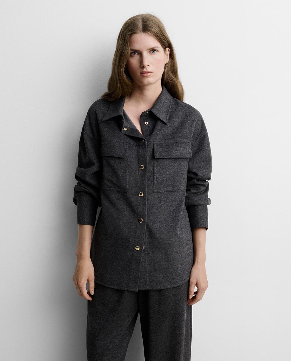 Jersey de mujer holgado escote pico - Simorra - Gris Gris-2
