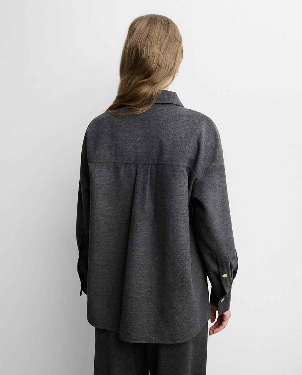 Jersey de mujer holgado escote pico - Simorra - Gris Gris-5