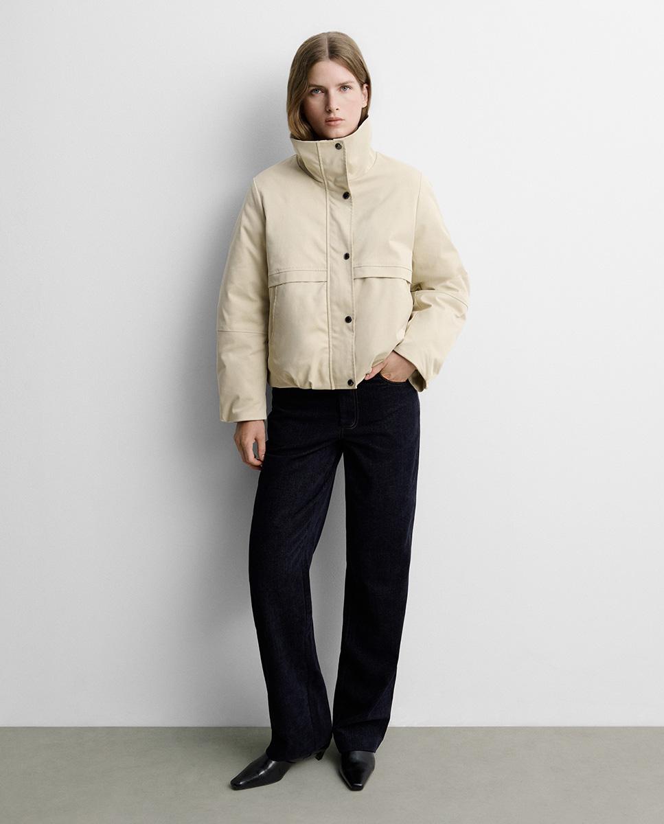 Parka de mujer corta cuello pelo - Simorra - Beige Beige-4