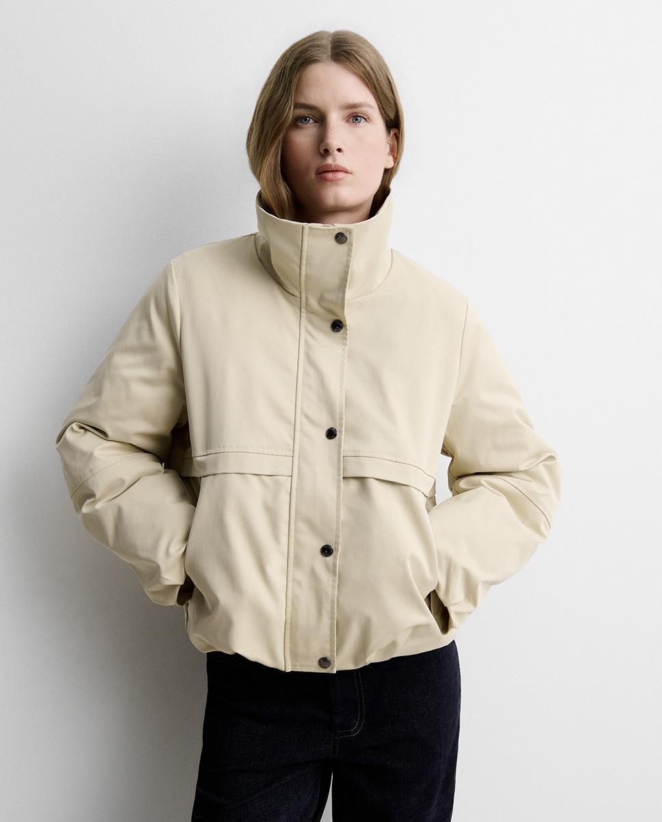 Parka de mujer corta cuello pelo - Simorra - Beige Beige-5