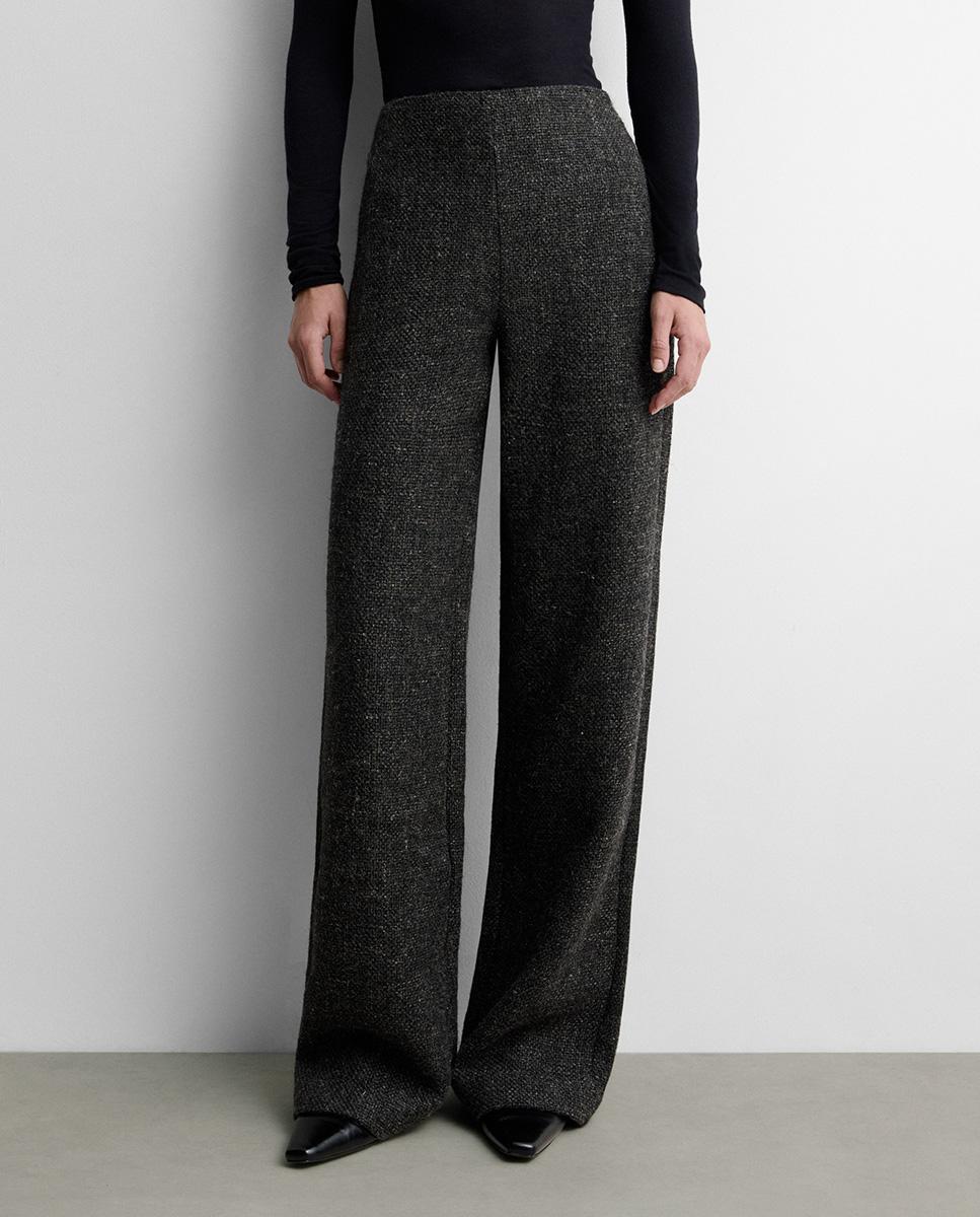 Pantalón de mujer recto tweed - Simorra - Gris Gris-2