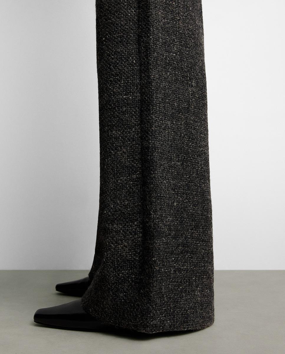 Pantalón de mujer recto tweed - Simorra - Gris Gris-3